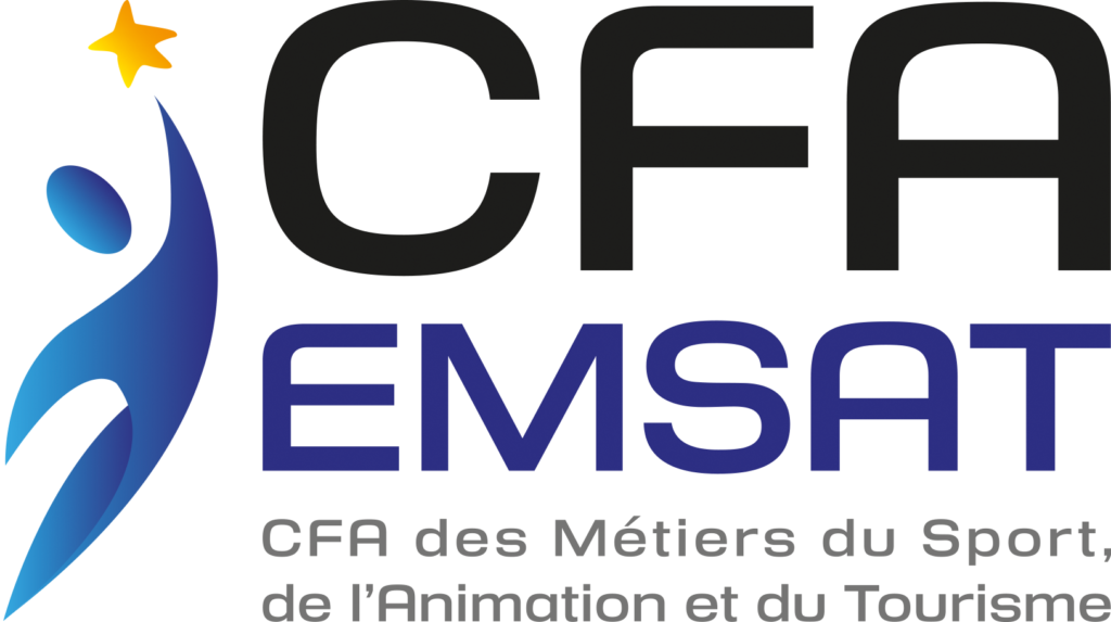 Logo du CFA EMSAT - CFA des Métiers du Sport, de l’Animation et du Tourisme.