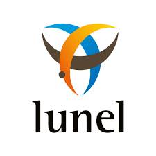 Logo de la ville de Lunel avec des formes entrelacées colorées